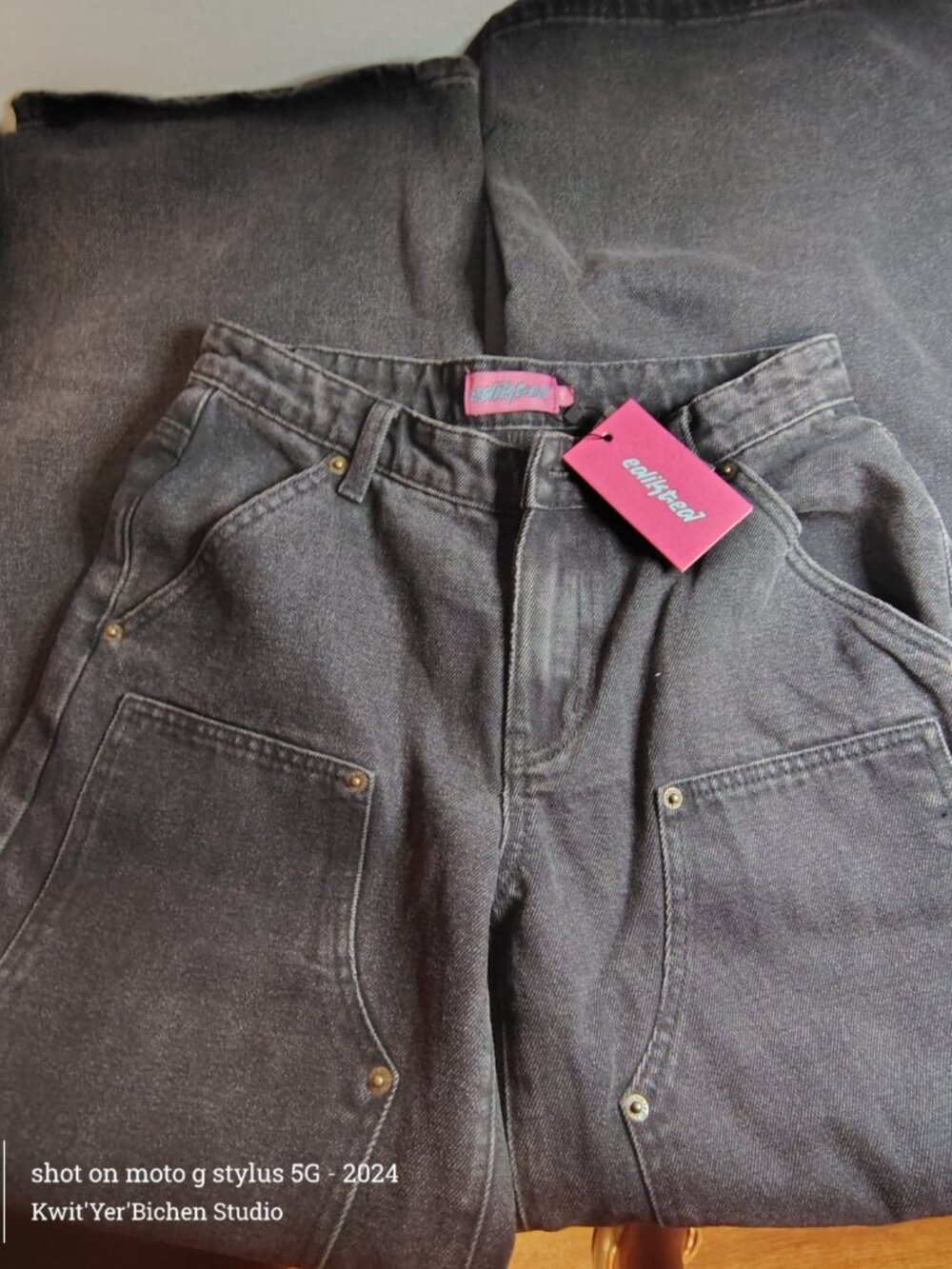 Black Denim WIDE Leg Jeans EDIKTED